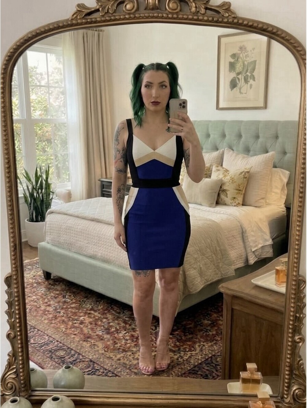 NWT Light In The Box Color Block Bandage Dress Geometric Size XS